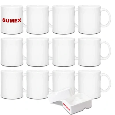 Imagen de Sumex taza de sublimación,11 onzas sublimación blanco tazas cerámica blanca,juego 12