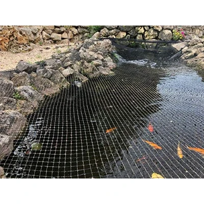 Imagen de AquaOne red de estanque malla fina, 2 x 3 m, cubierta para sin hojas, versátil en negro, cobertura con 6 brochetas, protección jardín