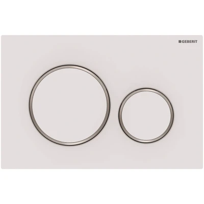 Imagen de Geberit 115882JT1 Sigma 20 Pulsador para 2 cantidades de cisterna (placa + botones, blanco mate, rayas cromadas)