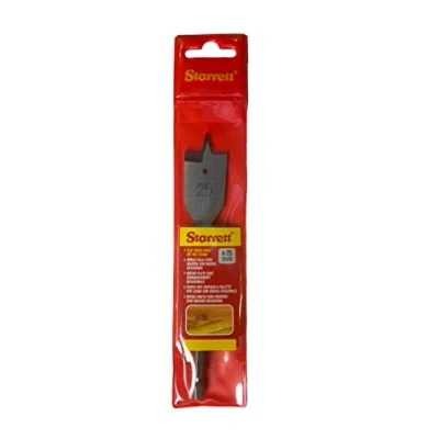 Imagen de Starrett broca plana para madera 25 x 152 mm KFWD25A acero de alta velocidad HSS pala hexagonal 1/4 pulgadas Herramienta corte agujeros carpintería