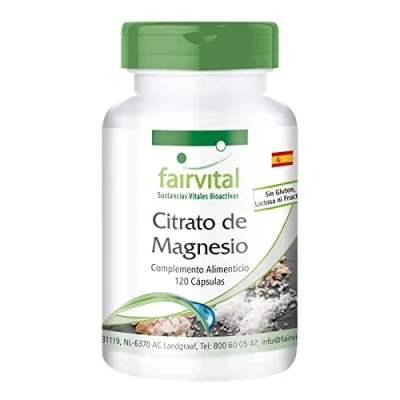 Imagen de Fairvital Magnesio 100mg Citrato de alta absorción VEGANO Dosis 120 Cápsulas Calidad Alemana