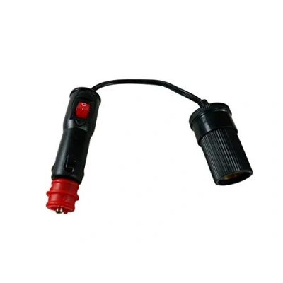 Imagen de HTC Equipements Toma de mechero Macho 12/24 V, 8 A, Doble Punta, Interruptor + Hembra