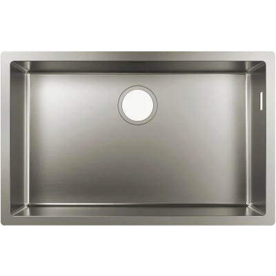 Imagen de Hansgrohe 43428800 Fregadero bajo encimera, Armario de 80 cm, Color Acero, Plata, Ancho: 66 cm