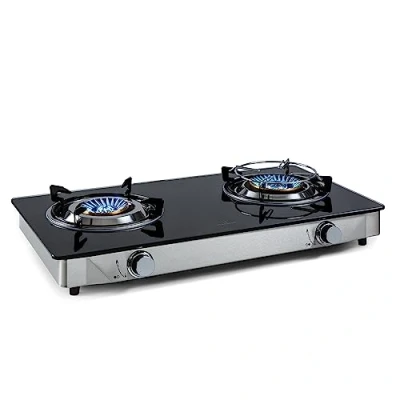 Imagen de Klarstein Encimera Cocina de Gas Portatil 2 Quemadores, Placa 7.7KW para Cocina, Cocinas con Quemador Wok Acero Inoxidable, Fuegos Quemadores Camping