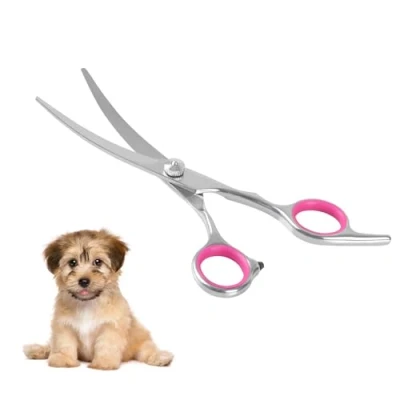 Imagen de AILOVA Tijeras para Mascotas,6 Pulgadas de Acero Inoxidable Cortar Pelo Perro Gato Mascota (Up Curved Scissors)
