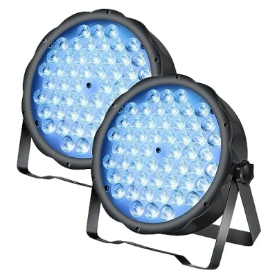Imagen de BETOPPER Luces Discoteca DJ Foco Par LED DMX de Escenario RGB 54x1.5W Profesional Luz Disco Lampe Auto Sonido Estroboscópica Flash Light para Fiesta Bar Casa Teatro Navidad LPC008S(2 Pieza)