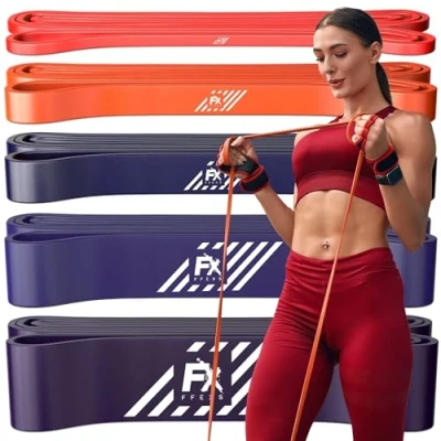 Imagen de FX FFEXS Premium Latex Bandas Dominadas de Resistencia Pull Up Ejercicio (5 Set Rojo)