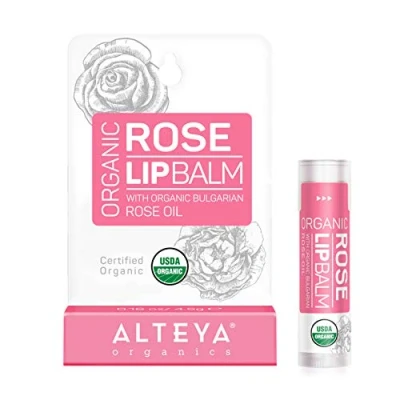 Imagen de Alteya Organic Bálsamo Labial de Rosa 4.5 gr USDA Certificado Orgánico Puro Bio Producto Natural para Cuidado Basado en Aceites Esenciales Hidratantes y Mantequillas Botánicas Nutritivas