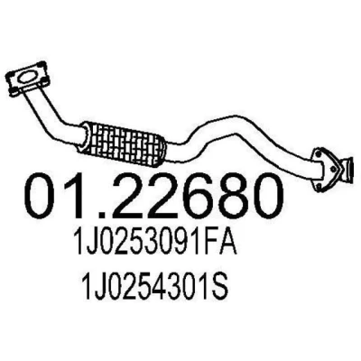 Imagen de MTS 01.22680 Tubo de escape 845 delante para silenciador intermedio VOLKSWAGEN: Golf 4 Variant, 4, SEAT: Leon I Hatchback, Toledo 2 Limousine