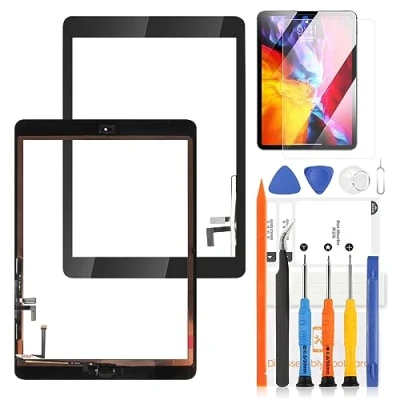 Imagen de LADYSON Pantalla táctil para iPad Air 1 1st 9.7 2013 Digitizer 5 A1474 A1475 A1476 Reemplazo Kit de reparación con botón Home (no LCD Display) (White)