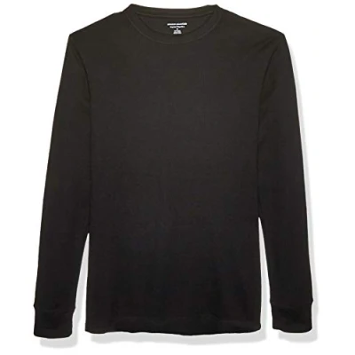 Imagen de Amazon Essentials Camisa de Panal Abeja Manga Larga y Ajuste Normal Hombre, Negro, M