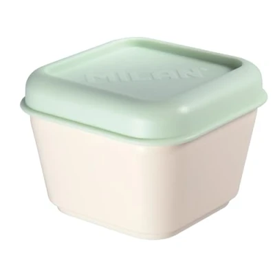 Imagen de Milan 085111GR Recipiente para Alimentos Cuadrado 0.33L, Tapa Verde, Plastic