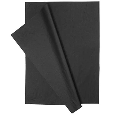 Imagen de papel de seda negro, 200 hojas A3+ libre acidos, manila fino para envolver, manualidades, 500x370 mm