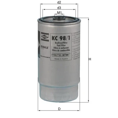 Imagen de MAHLE ORIGINAL KC 98/1 Filtro Combustible enroscable BMW: 7