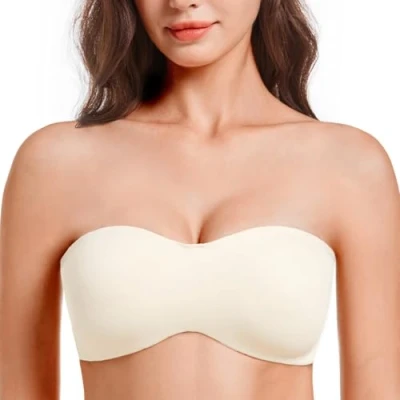 Imagen de MELENECA Sujetador con Aros sin Relleno Reductor Tirantes Bandeau para Mujer Dolar de Arena 115E