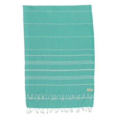 Imagen de Bersuse 100% Algodón Anatolia XXL Manta Toalla Turca Multiusos Colcha de Cama, Funda Sofa Fouta para Baño y Playa Oeko Tex 155 x 210 cm, Verde Menta