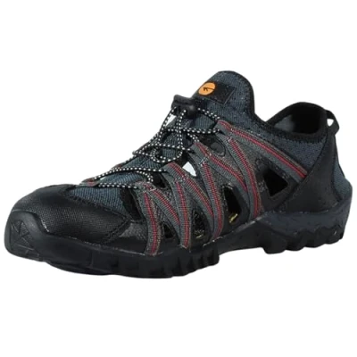 Imagen de Hi Tec NARVAL Sandalia deportiva hombre/Sandalia Trekking hombre (Charcoal/Black/Biking Red, Sistema tallas calzado EU, Adulto, Números, mediano, 45)