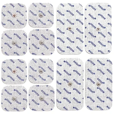 Imagen de 12 electrodos mixtos axion Compatibles con Beurer y otros electroestimuladores TENS EMS Reutilizables autoadhesivos conector botón de 3,5 mm