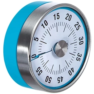 Imagen de TFA analógico Puck, Huevos, Temporizador de Cocina, mecánico, Giratorio, magnético, Aluminio Plástico, Azul, 79 mm