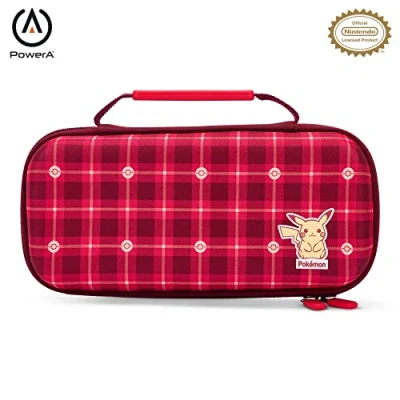 Imagen de PowerA Carcasa de protección Nintendo Switch (Modelo OLED), y Lite Pikachu Plaid Rojo
