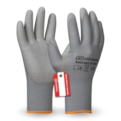 Imagen de Gebol Micro Flex Gris Guantes de trabajo para la sensibilidad necesaria protección hombre y mujer Talla S (Gr 7) 1 par