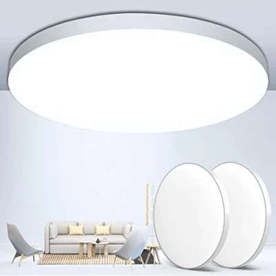 Imagen de OUILA Plafon Led Techo, 24W 2000LM 6500K Lampara IP44 Ø28cm Plafones para Techo Dormitorio Cocina Pasillo Baño Sala(Negro)