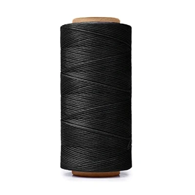 Imagen de HILELIFE hilo encerado 150D de 260 m para costura cuero, cuero manualidades, carteras, reparación zapatos, encuadernación libros (negro)