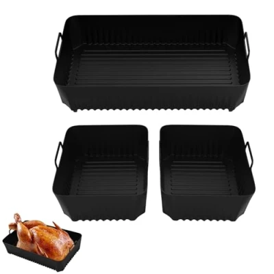 Imagen de Horuili® Molde de silicona para freidora, freidora aire, aire caliente, Accesorios freidoras Reutilizable, AF500, 2x5,2L+10,4L