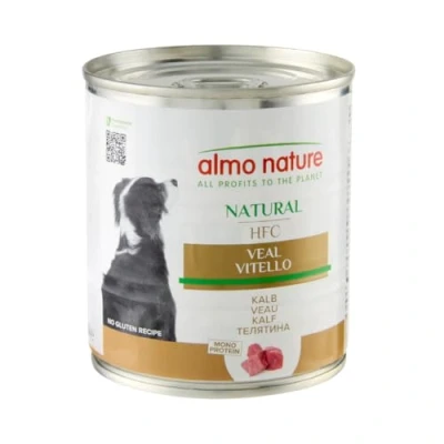 Imagen de almo nature Comida Húmeda para Perros Natural de Ternera (12 latas x 290 g). Alimento Monoproteíco Enlatado HFC Cuisine. Snack Complementario sin Gluten.