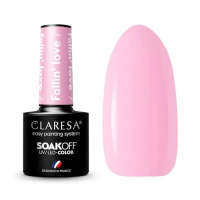 Imagen de Claresa Esmalte de uñas UV LED Collection Hybrid Manicura Soak Off Nail Polish Color Rosa, nº 7, Fallin Love, 5 ml