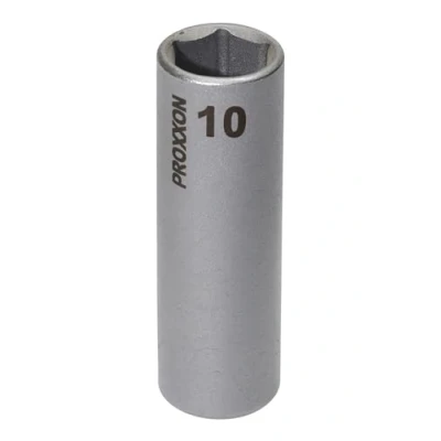 Imagen de PROXXON 23 778 Vaso Largos de 1/4&quot; para Pernos Roscados muy Salientes, Tamaño 10mm, Longitud Total 50mm, Multicolor