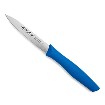 Imagen de Arcos Serie Nova Cuchillo Mondador Hoja de Acero Inoxidable 100 mm Mango Polipropileno Color Azul
