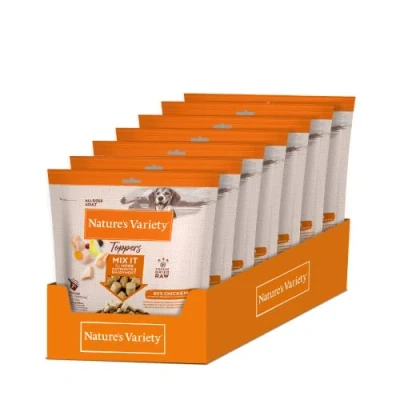 Imagen de Nature&#039;s Variety Freezed Dried Toppers para Perros con Pollo Caja de 7 x 120g Total 840g