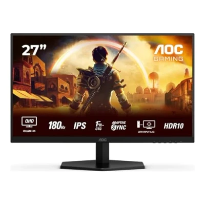 Imagen de AOC Gaming Q27G42XE Monitor Quad HD de 27 Pulgadas, 180 Hz, 1 ms, FreeSync Prem., Comp. G Sync, HDR10 (2560x1440, 2X HDMI 2.0, 1x DisplayPort 1.4) Negro