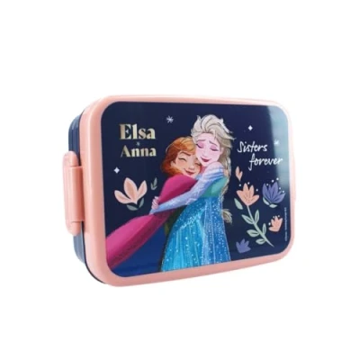Imagen de My sweety pop Caja de merienda la Reine des Neiges almuerzo para niños, guardería Escuela Vacaciones Comida 16 cm Idea regalo (Frozen Azul/melocotón)