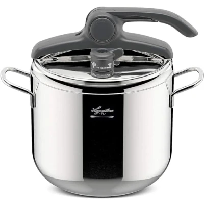 Imagen de Lagostina Irradial Control Lagoeasy&#039;UP Olla a Presión 7 L en Acero Inoxidable 18/10 Ø 22 cm, Inducción y Gas, Apertura Fácil de la Tapa, Base Triple Capa Plus