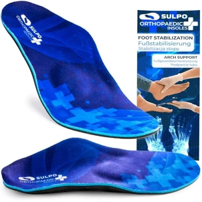 Imagen de SULPO plantillas ortopédicas para hombre y mujer, suela de pie plano, fascitis plantar, pies planos espolones calcáneos, zapatos deportivos trabajo, tallas 37 39