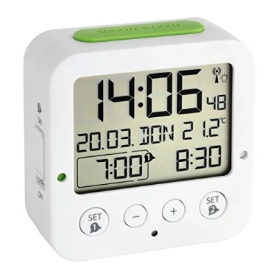 Imagen de TFA Dostmann 60.2528 Bingo Radio Despertador electrónico con 2 alarmas (Blanco)