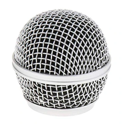 Imagen de Acero Mic Grille Mesh Grill Ball Cover Head Mount para Shure SM58 BETA58 accesorio de micrófono 1 unids