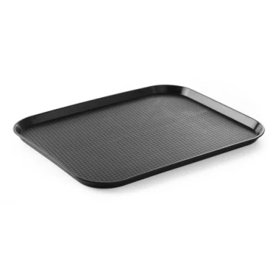 Imagen de HENDI Bandeja de Servicio, Grande, Rectangular, Multiusos, resiste hasta 80C, para Servir Comida rápida, Bebidas, Fast Food, Cocina, 350x450x(H) 20mm, Negro, Polipropileno