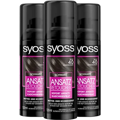 Imagen de syoss Enfoque retoucher Tope Spray Negro Nivel 1, 3 Pack (3 x 120 ml)