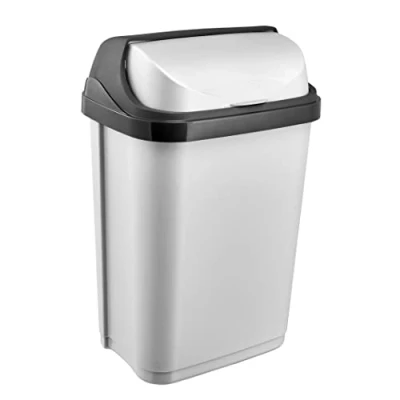 Imagen de keeeper Cubo de Basura con Tapa Deslizante, 10 l, Rasmus, Plateado