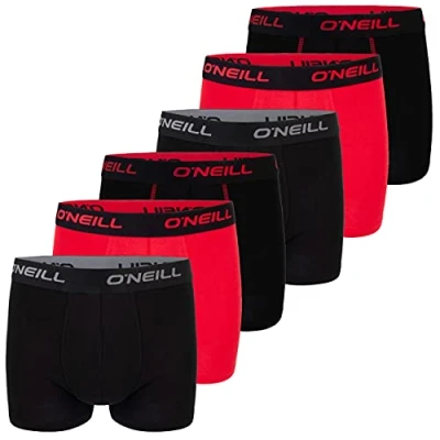 Imagen de O&#039;Neill Calzoncillos tipo bóxer para hombre, paquete de 6 unidades, color negro, rojo, azul, M, L, XL, XXL, L