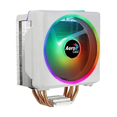 Imagen de Aerocool CYLON4FW, Disipador CPU ARGB Blanco, TDP 145W, Ventilador 12cm, HCTT