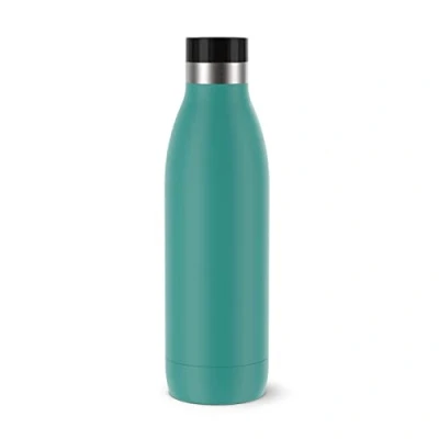 Imagen de Emsa N3111000 Bludrop color Botella de agua (0,7 L, 100 % hermética, cierre Quick Press, diseño ergonómico 360, 12 horas calientes, 24 frías, apta para lavavajillas, acero inoxidable, azul petróleo