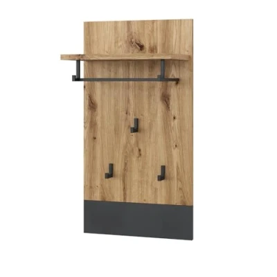 Imagen de Vicco Perchero de Pared Selena, Antracita/Roble Artesanal, 44 x 83 cm