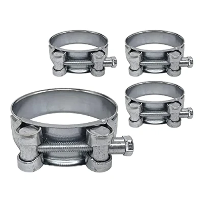 Imagen de Paquete de 4 abrazaderas tubo reforzadas fuertes 64 a 67 mm, manguera acero galvanizado (4 piezas, mm)