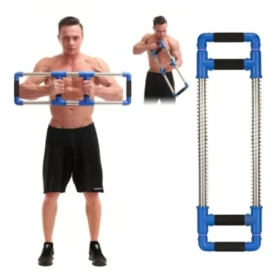 Imagen de GoFitness Barra Push Down Extensor de Pecho Equipo Entrenamiento en Casa para Pecho, Brazos, Hombros, Abdominales y Espalda Aparatos Ejercicio Resorte o Viaje