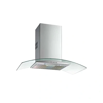 Imagen de Teka NC 985 Campana Extractora 90 cm, Decorativa con Ala de Cristal, 3 Velocidades + Intensiva, Iluminación LED, Programador del Tiempo Aspiración, Color Acero Inoxidable