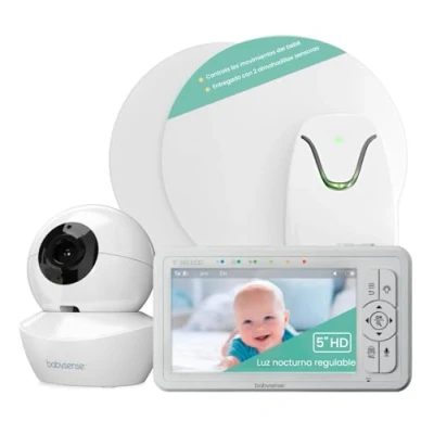 Imagen de Babysense Monitor de Bebé con Video HD, Cámara Luz Nocturna y Movimiento Certificado Médicamente Alertas en Tiempo Real Ausencia Respiración, sin Contacto, 2 1